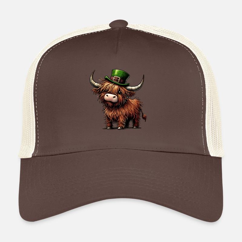 Vache écossaise irlandaise ludique pour la Saint-Patrick Casquette trucker 