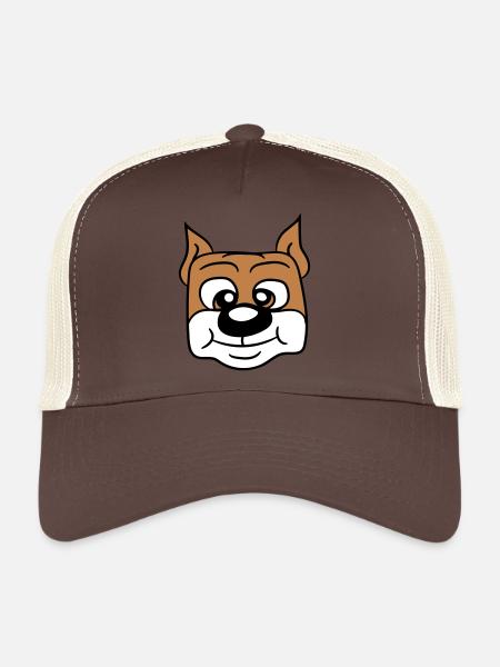 Visage de chien Petit Tête d’animal de compagnie Mignon - Casquette trucker  - marron/beige - Devant