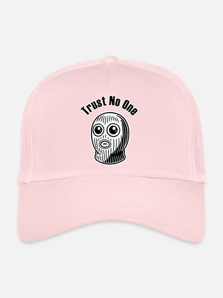 Wide Eyed Criminal - Trust No One Design - Trucker Cap - pale pink - Front
