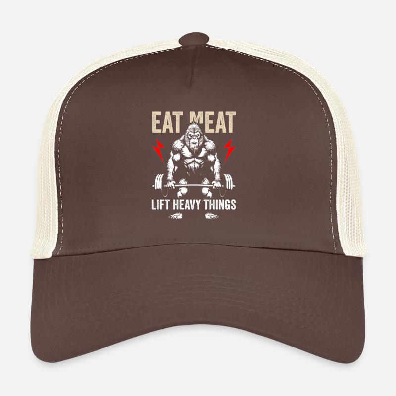 Manger de la viande, soulever des objets lourds - Casquette trucker - marron/beige