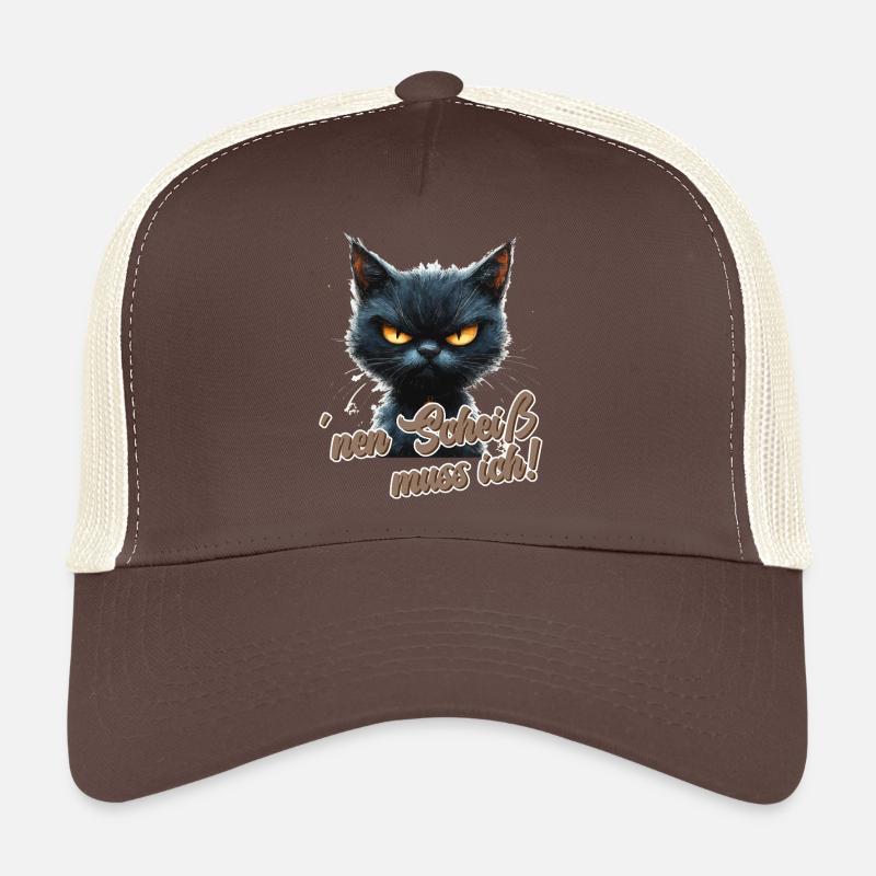 Witzige Katze mit Spruch - Trucker Cap - Braun/Beige