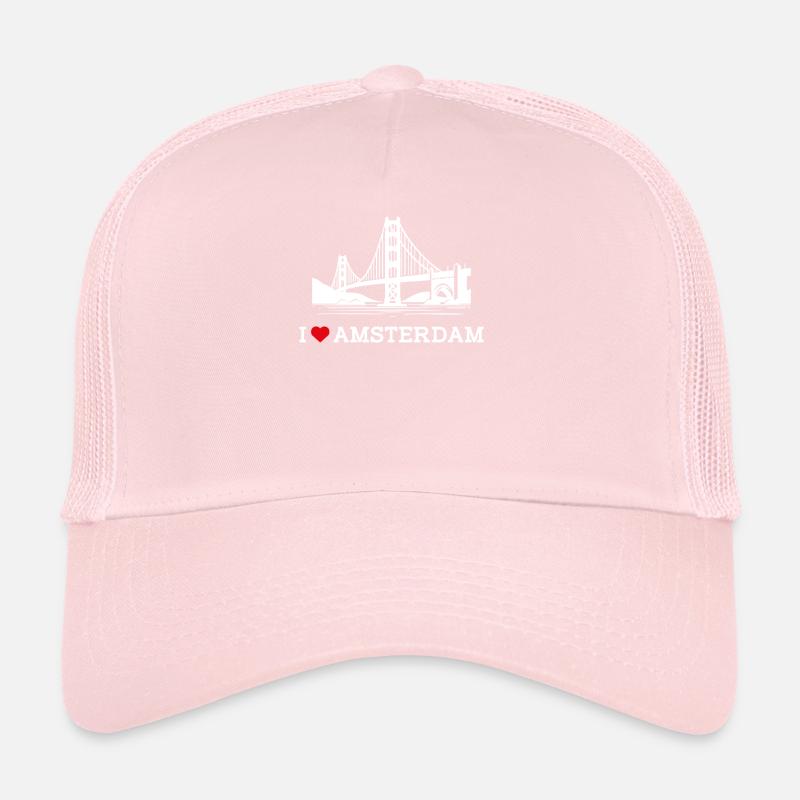 J’aime Amsterdam Golden Gate Bridge Pays-Bas Jeu de mots Casquette trucker 