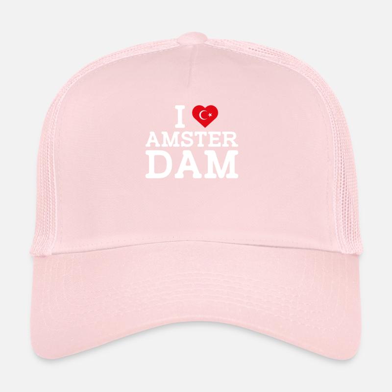 J’aime Amsterdam Drapeau turc Cool Pays-Bas Jeu de mots Casquette trucker 