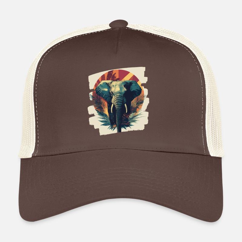 Éléphant - Casquette trucker  - marron/beige