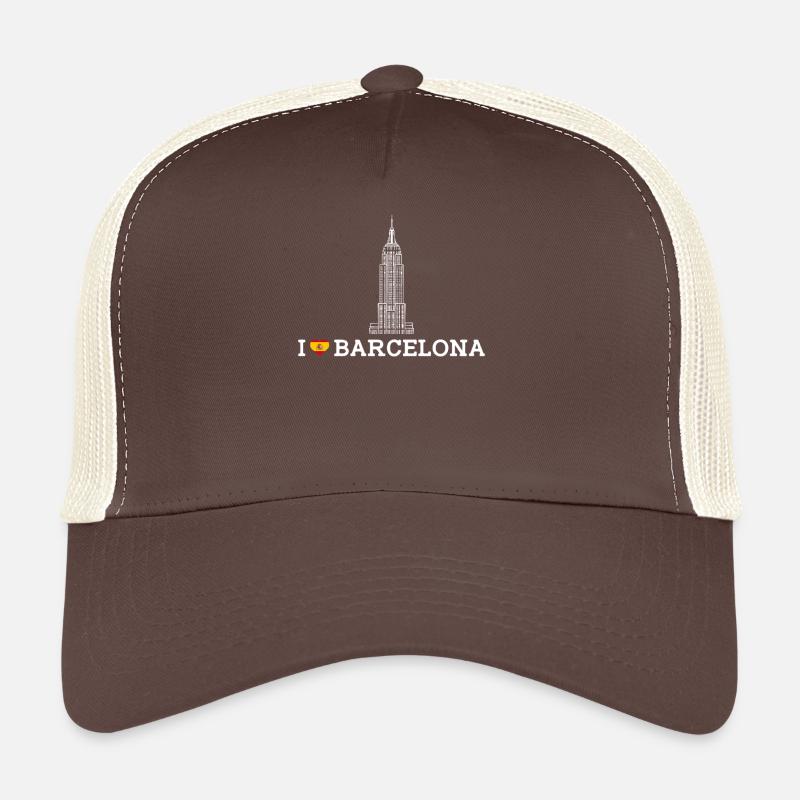 J’aime Barcelone Cool Empire Espagne État Lover Jeu de mots Casquette trucker 