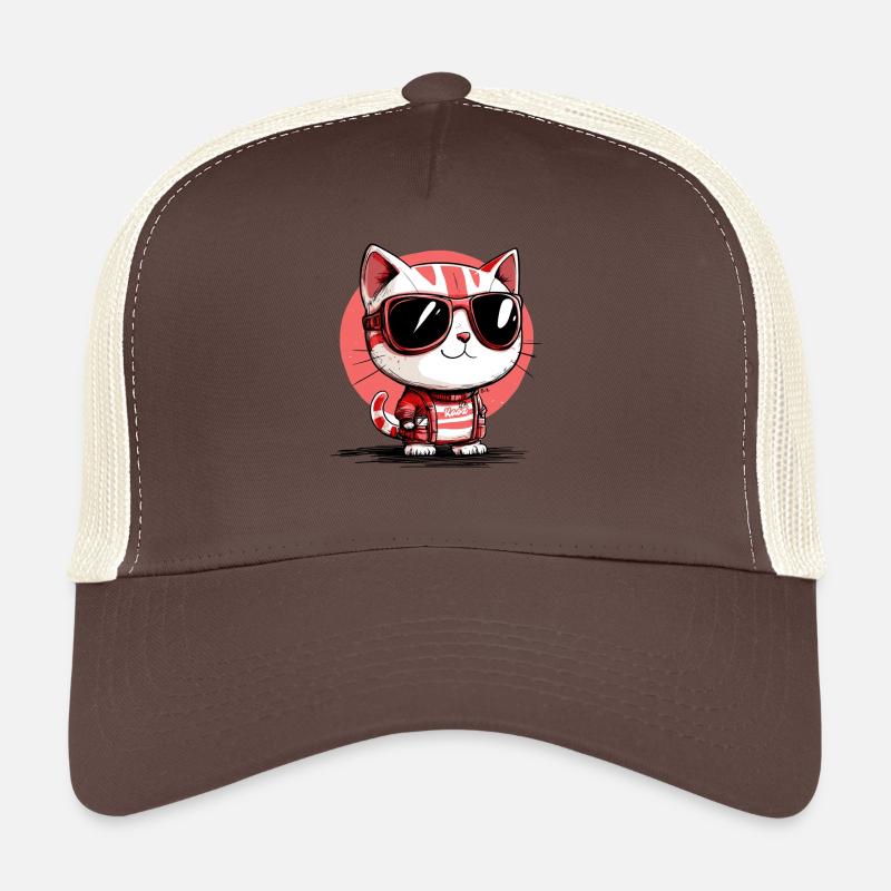 Chat cool avec des lunettes de soleil Casquette trucker 