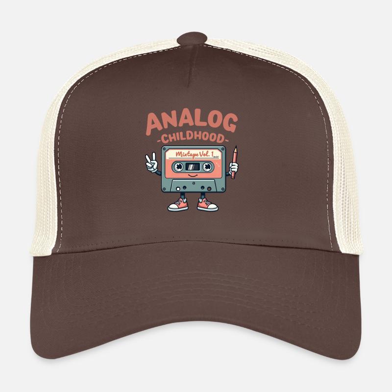 Conception de cassettes de mixtape analogiques d’enfance Casquette trucker 
