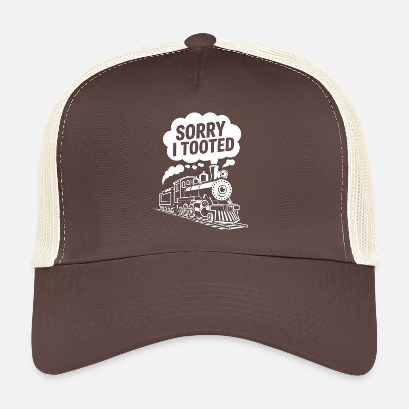 Funny Train Motif Trucker Cap