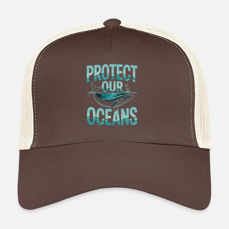Protect Our Oceans - Trucker Cap - Braun/Beige