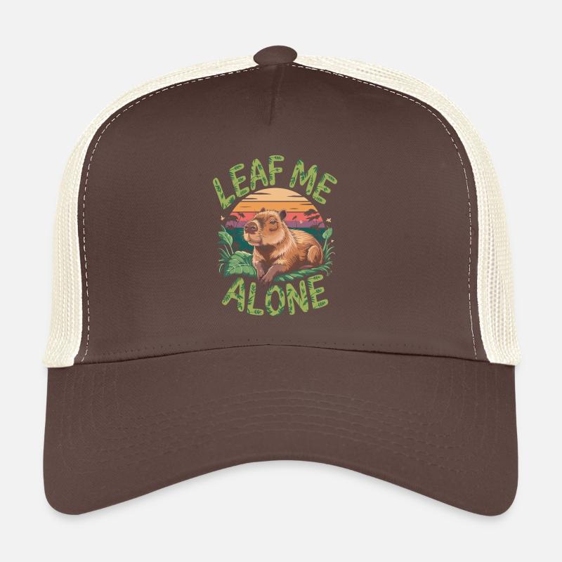 Capybara Feuille moi seul Casquette trucker 