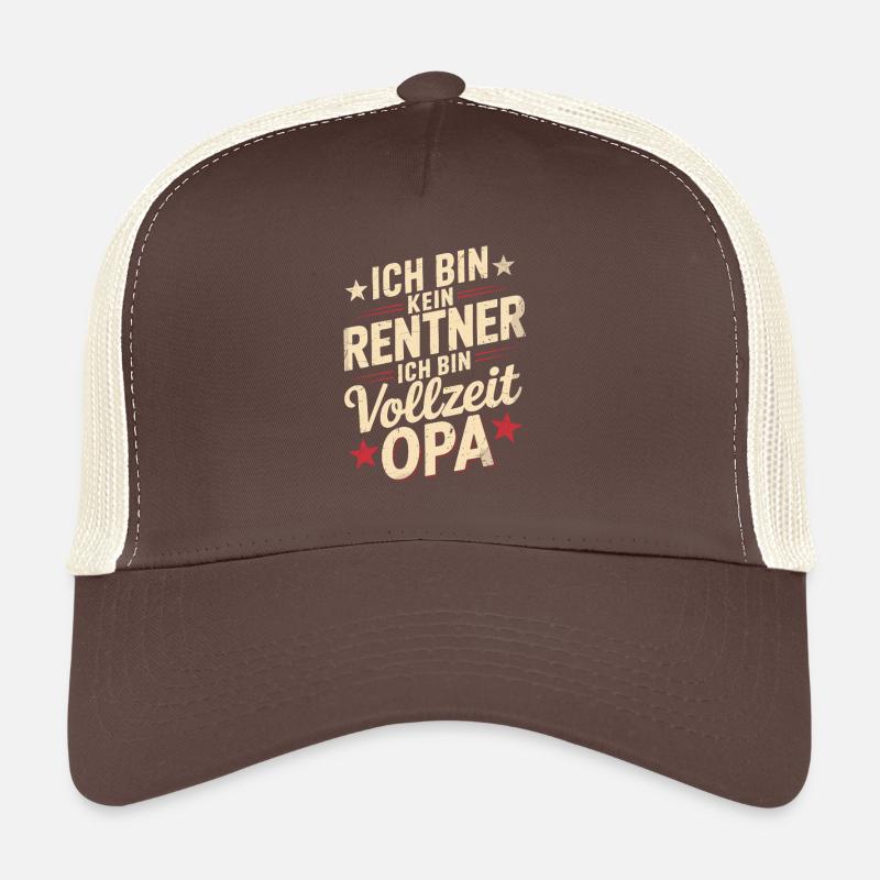 Ich bin Kein Rentner ich bin Vollzeit opa - Trucker cap - brun/beige