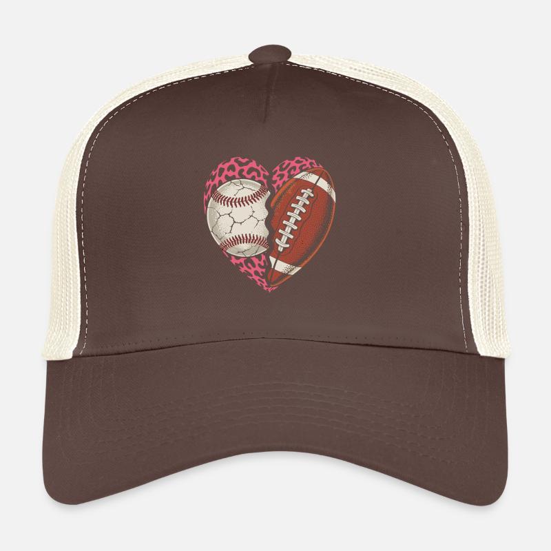 Baseball- ja jalkapallosuunnittelu - Trucker-lippis - ruskea/beige