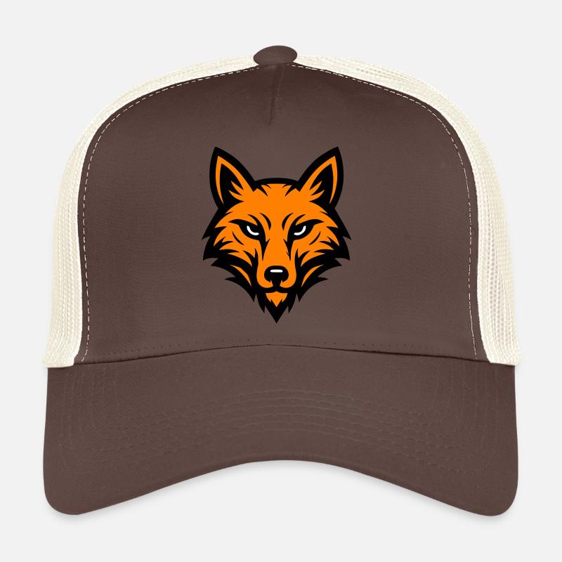 Tête de renard - Casquette trucker  - marron/beige