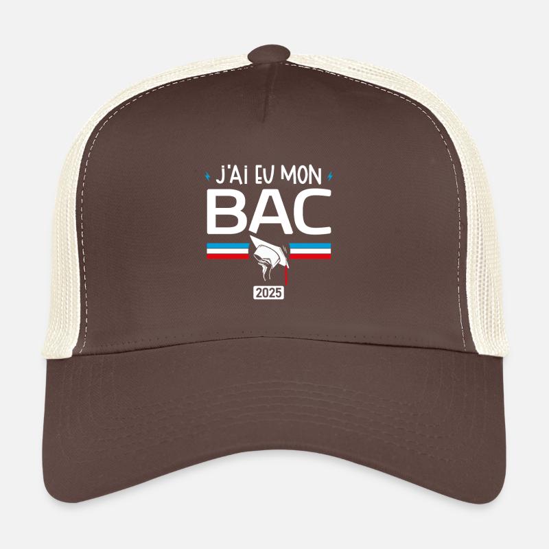 J'ai eu mon Bac | Le Cadeau Baccalauréat 2025 - Casquette trucker - marron/beige