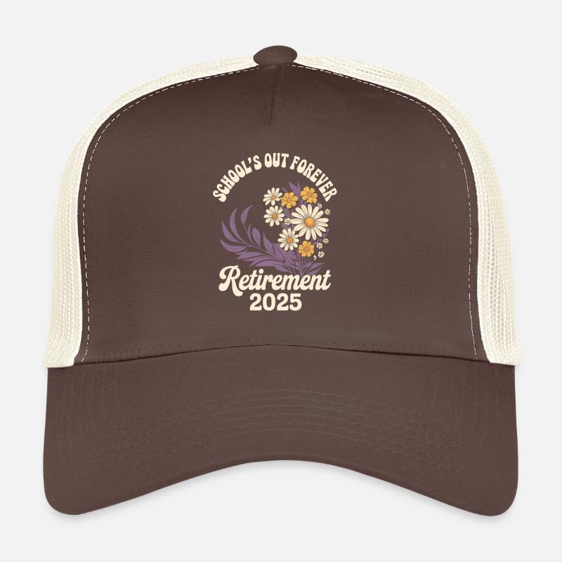 schools out forever Lehrer Rente 2025 - Trucker Cap - Braun/Beige