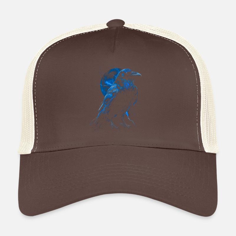Cool Raven with Moon Trucker Cap