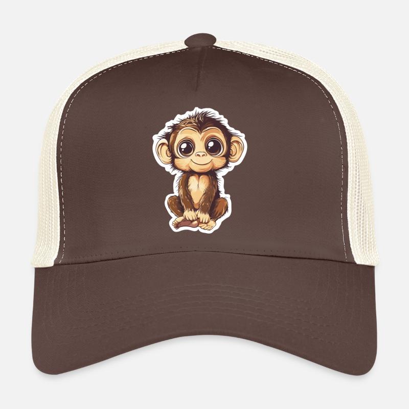 Singe Mignon Singe Cadeau pour les fans de Singe Casquette trucker 