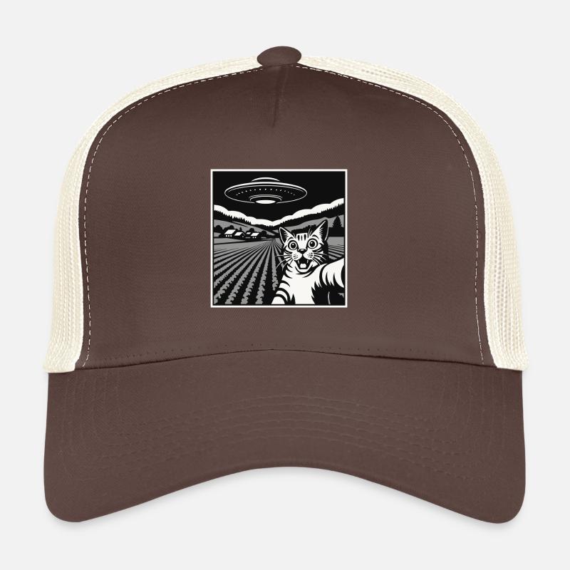 Funny Cat, Alien Machine Trucker Cap