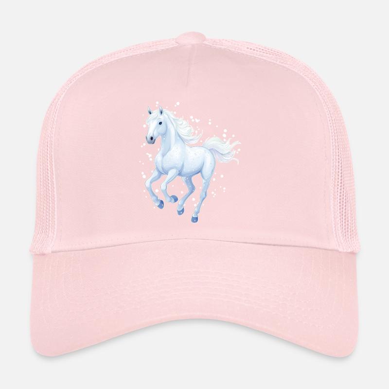 Pferd mit Schneeflocken Trucker Cap