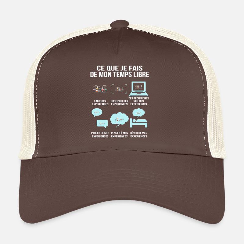 Ce que je fais de mon temps libre Passion Chimie - Casquette trucker  - marron/beige