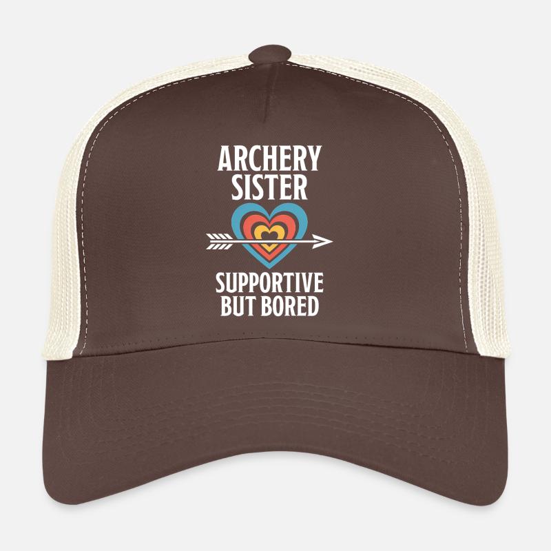 Disque de cœur de tir à l’arc avec arc et dicton Casquette trucker 