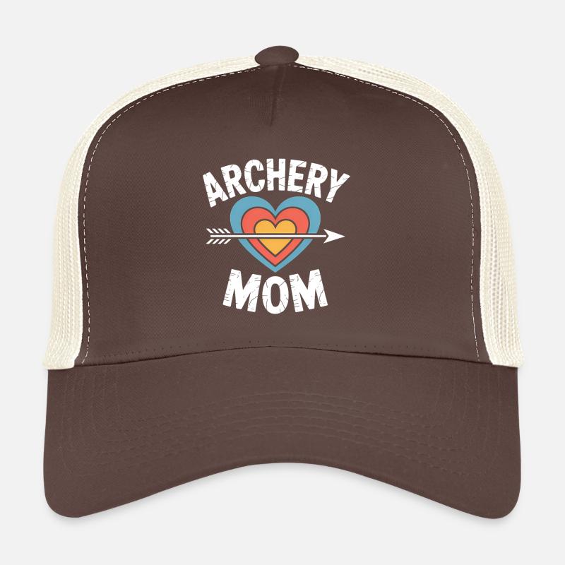 Bogenschießen Spruch Mutter Bogenschießen Geschenk - Trucker Cap - Braun/Beige