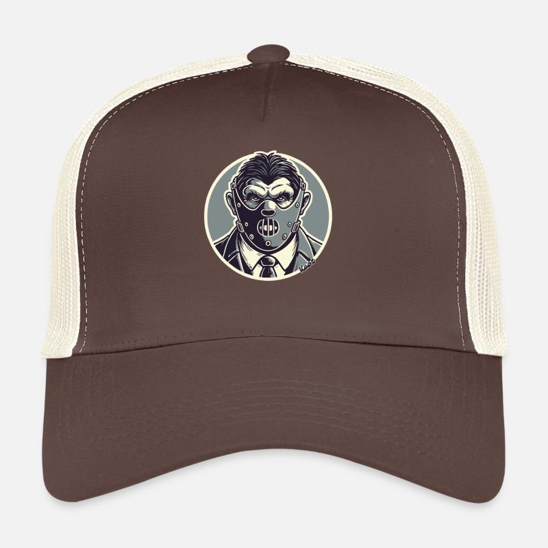 Horror-Inspired Gentleman Mask Design Trucker Cap