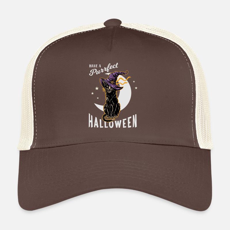 Chats d'Halloween avec des chapeaux de sorcière Casquette trucker 