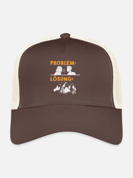 Camper Camping Caravan Saying - Trucker Cap - brown/beige - Front