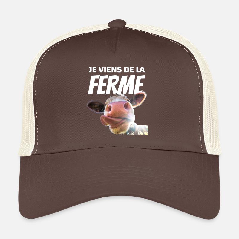 VACHE : JE VIENS DE LA FERME Casquette trucker 