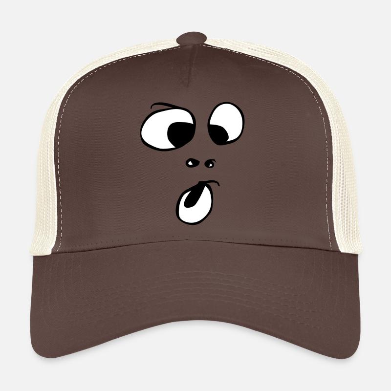 ohh! Gesicht Geist Gespenst Halloween Comic  - Trucker Cap - Braun/Beige