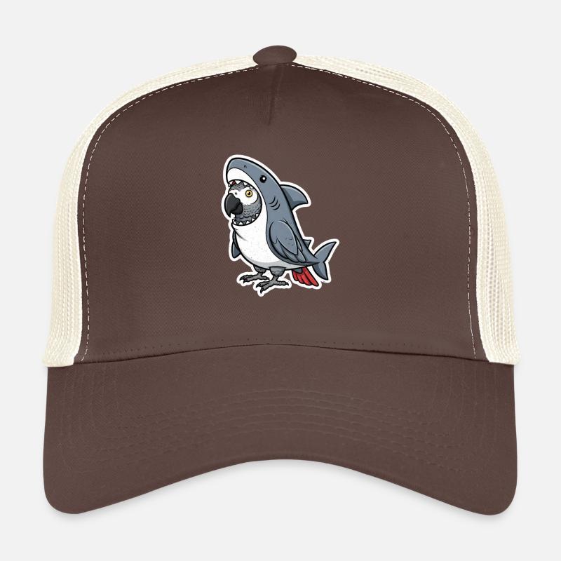 Requin gris perroquet dessin animé Casquette trucker 