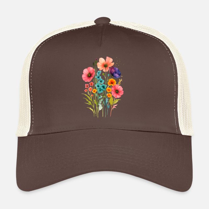 Aquarelle Fleurs Sauvages Boho Casquette trucker 