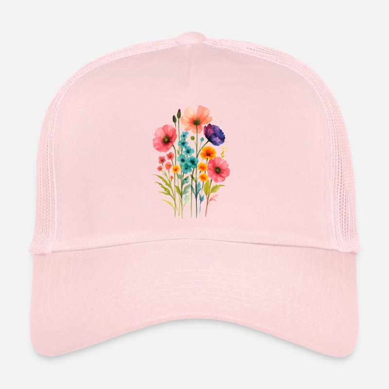 Aquarell Wildblumen Boho  Trucker Cap