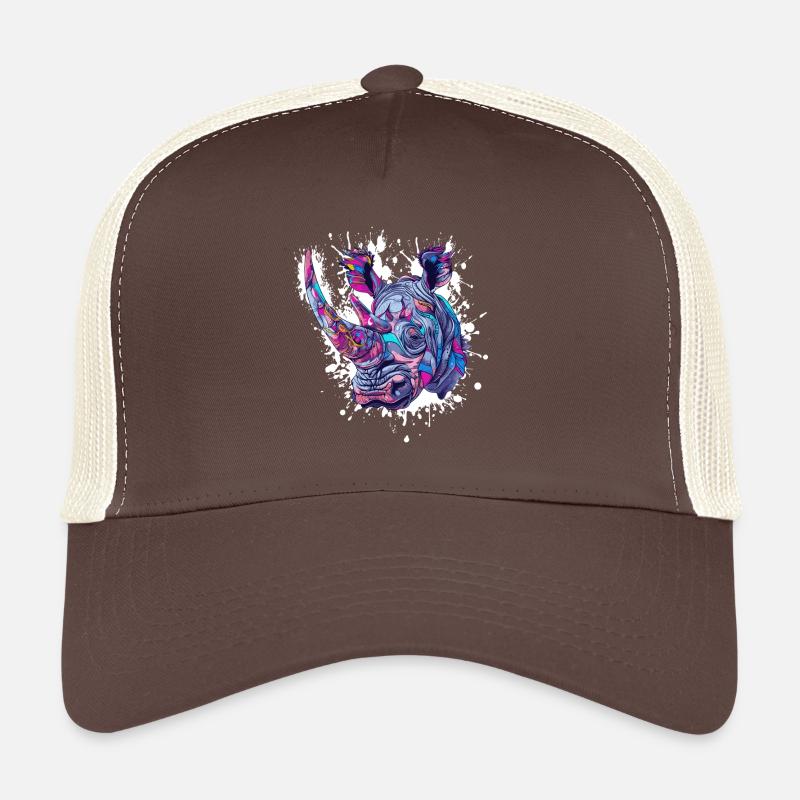Nashorn Rhino Farbklecks Trucker Cap
