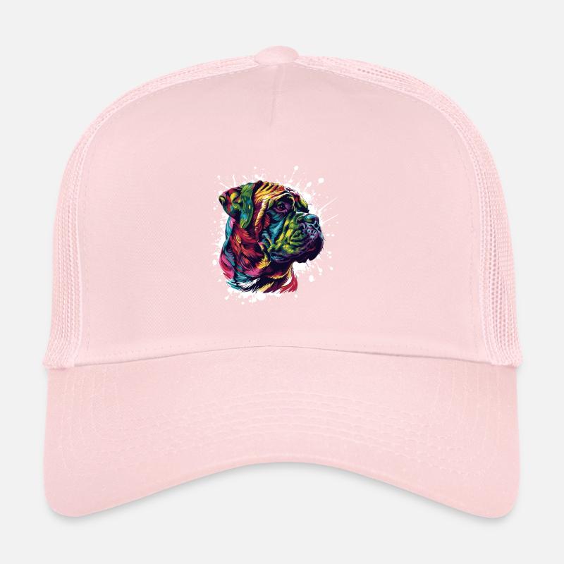 Farbiger Hund Portrait Splatter Trucker Cap
