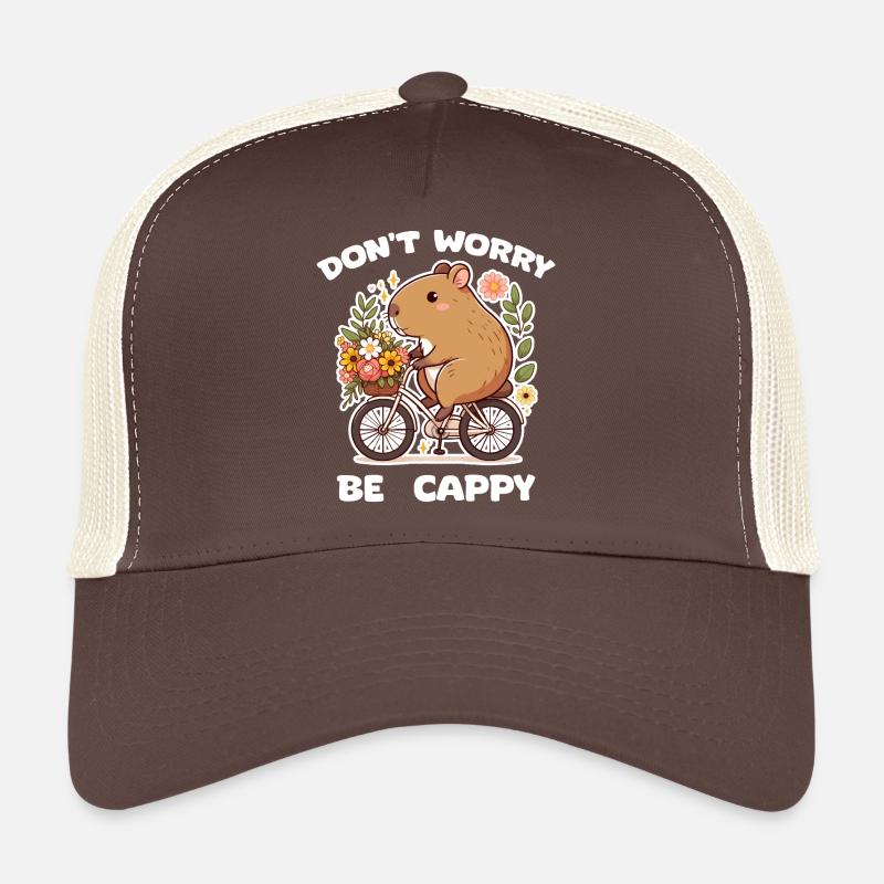 Capybara sur vélo fleuri Casquette trucker 