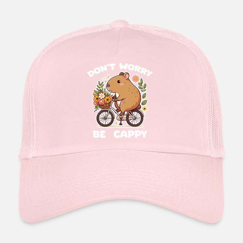 Capybara sur vélo fleuri Casquette trucker 