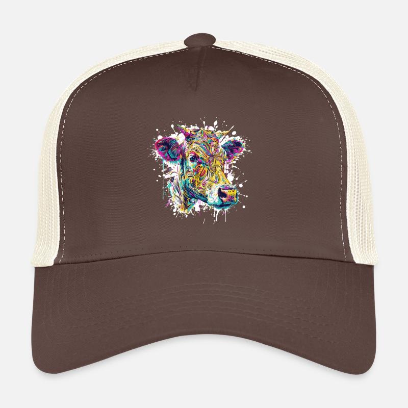 Éclaboussures de peinture de vache Casquette trucker 