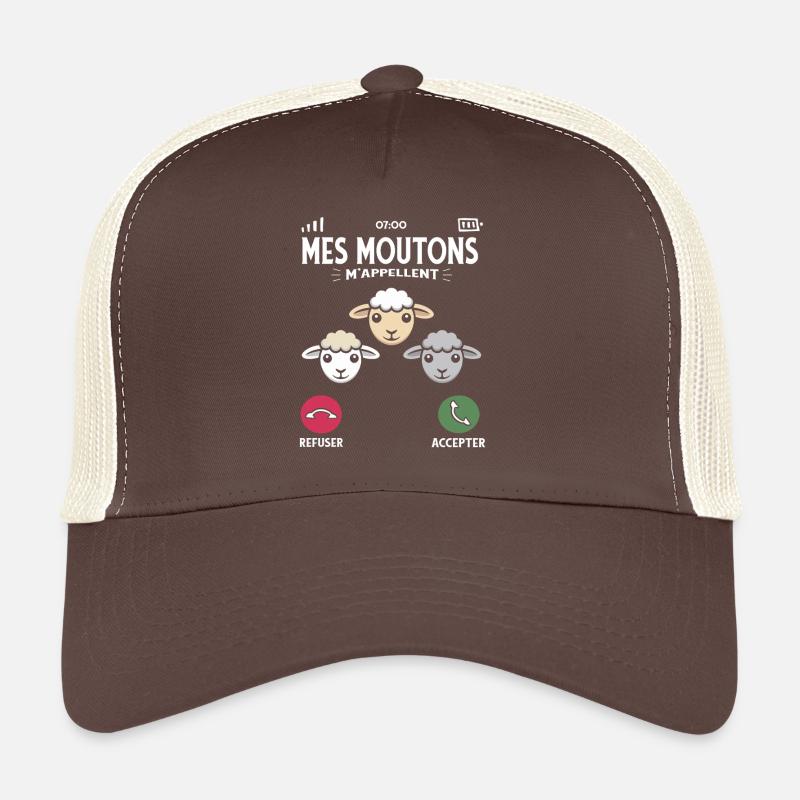 Mes Moutons m’appellent humour fermier et élevage Casquette trucker 