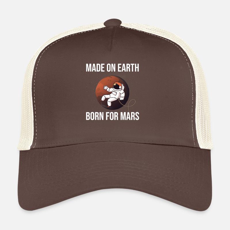 Mars Planet Space Vintage Rocket - Trucker Cap - brown/beige