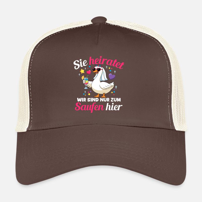 Junggesellenabschied Hochzeit Braut Trauzeugin - Trucker Cap - Braun/Beige