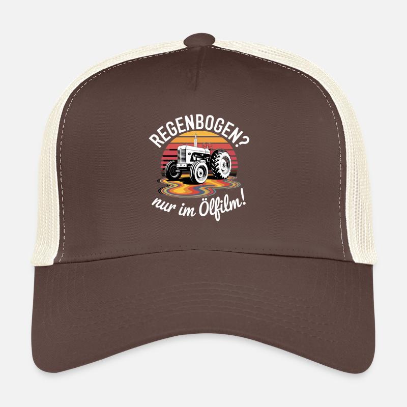  Regenbogen Nur Im Ölfilm Traktor Oldtimer Trucker Cap