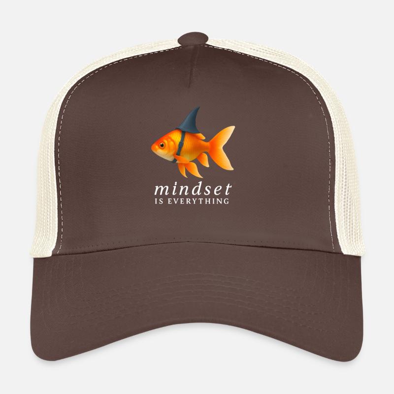 Mindset Poisson rouge avec casque, Dicton motivant Casquette trucker 