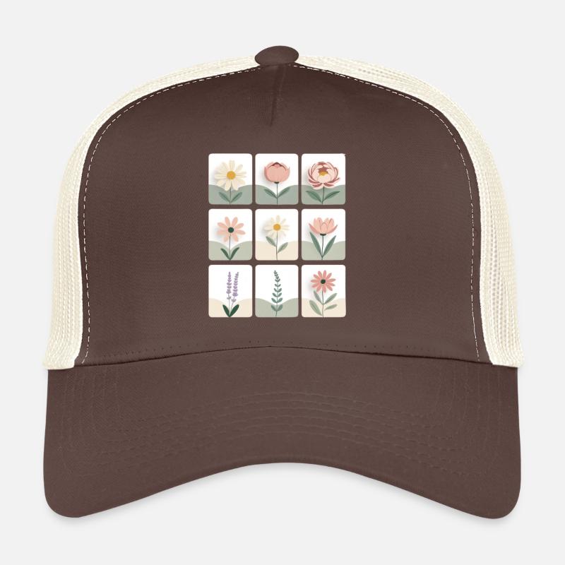 Série Fleurs Pastel Casquette trucker 
