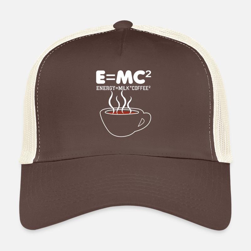 Illustration de la formule du café E = MC2 - Casquette trucker - marron/beige