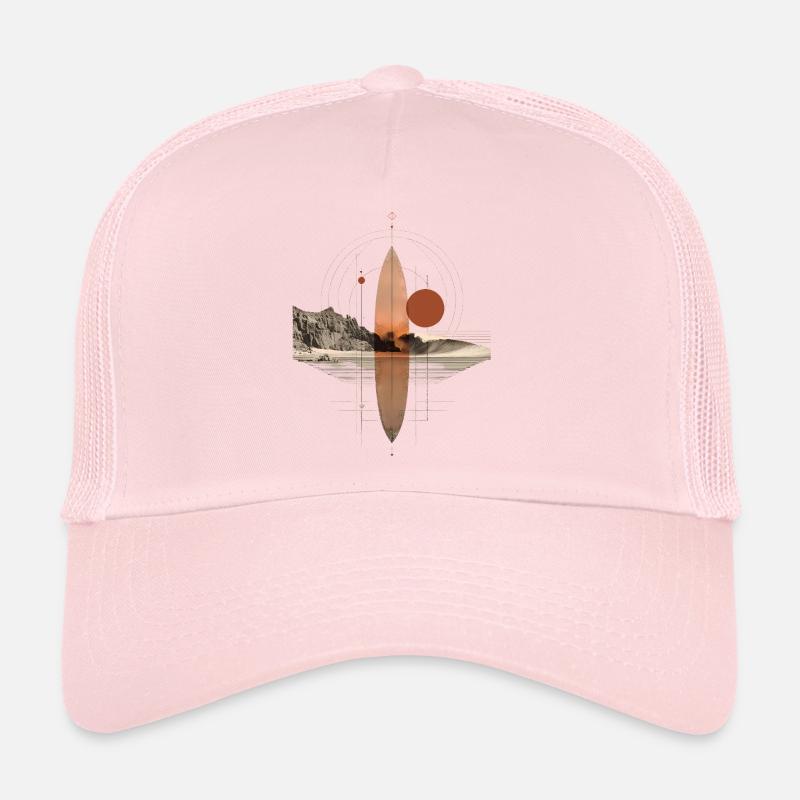Copper Waves Orbit - Geometric Surfboard Trucker Cap