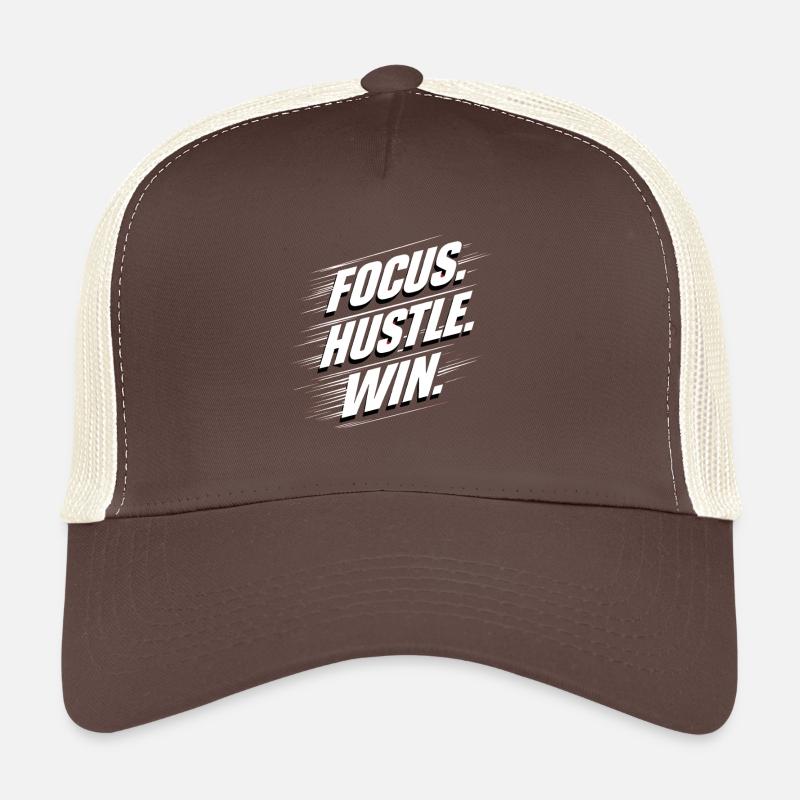 Focus Hustle Win-Grafik Trucker Cap