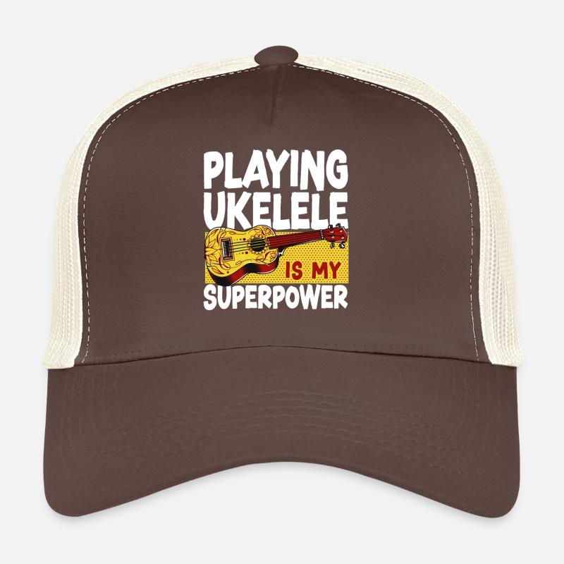 Hawaiian Ukulele Uke Playing Trucker Cap