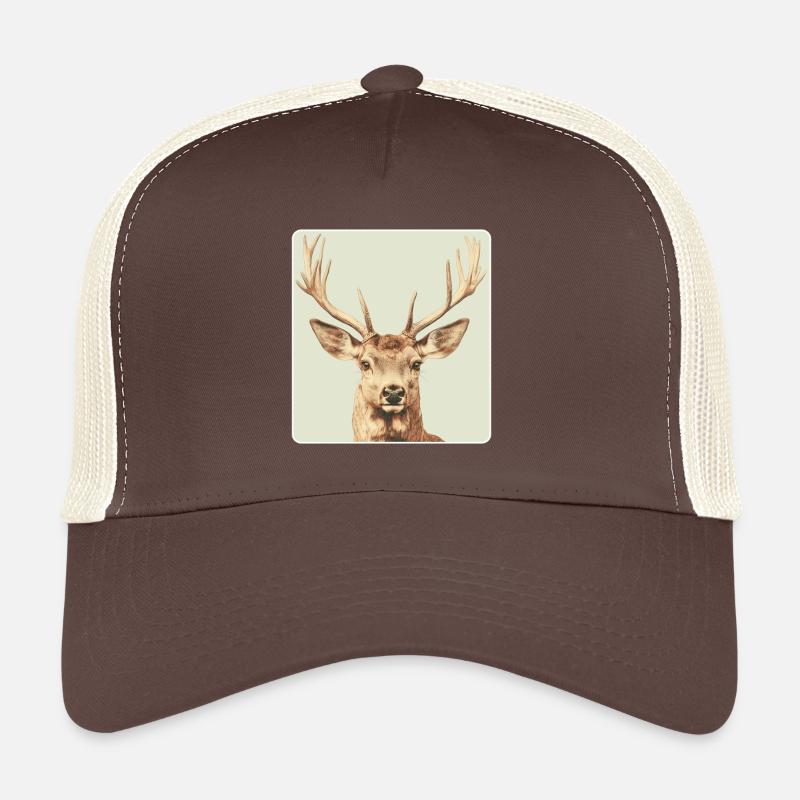 Rentier Hirsch Geweih Reindeer Vintage Trucker Cap
